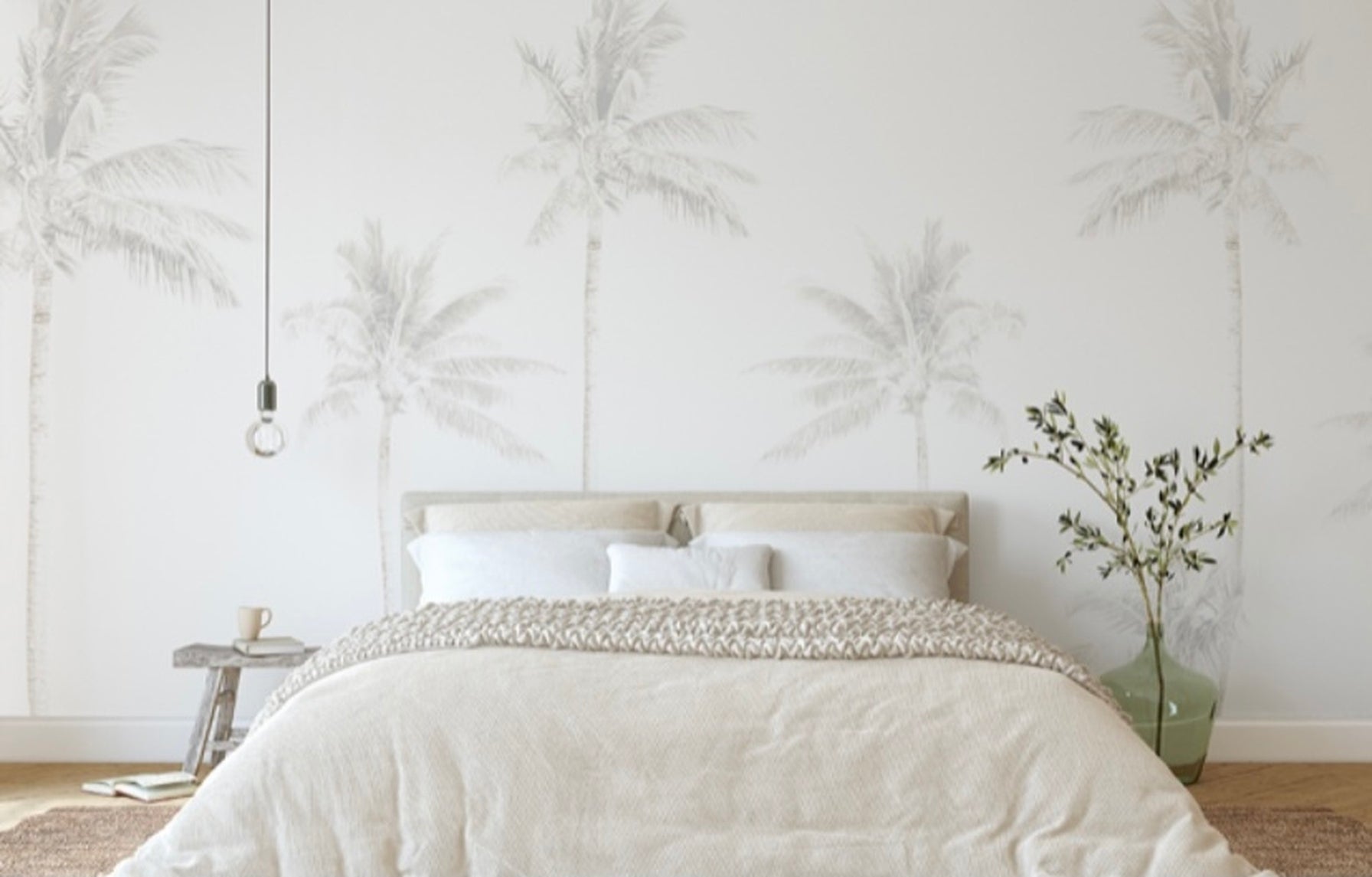 faded palms removable wallpaper