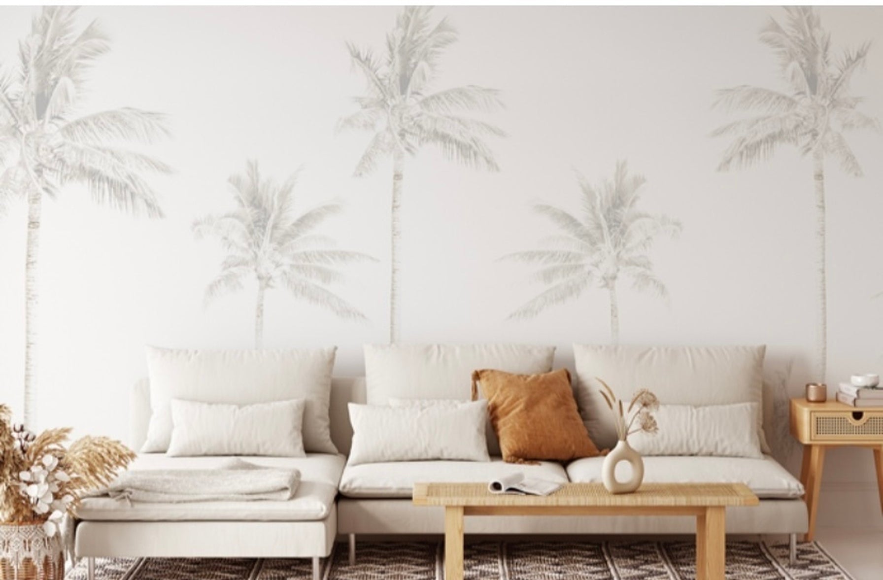 faded palms removable wallpaper