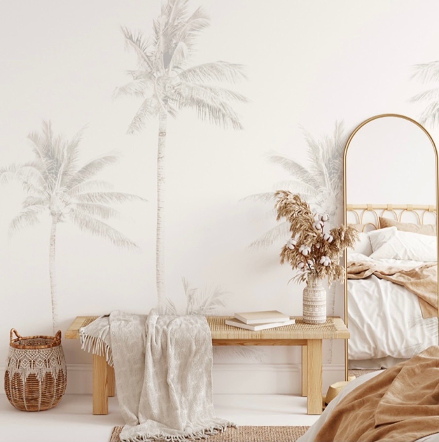faded palms removable wallpaper