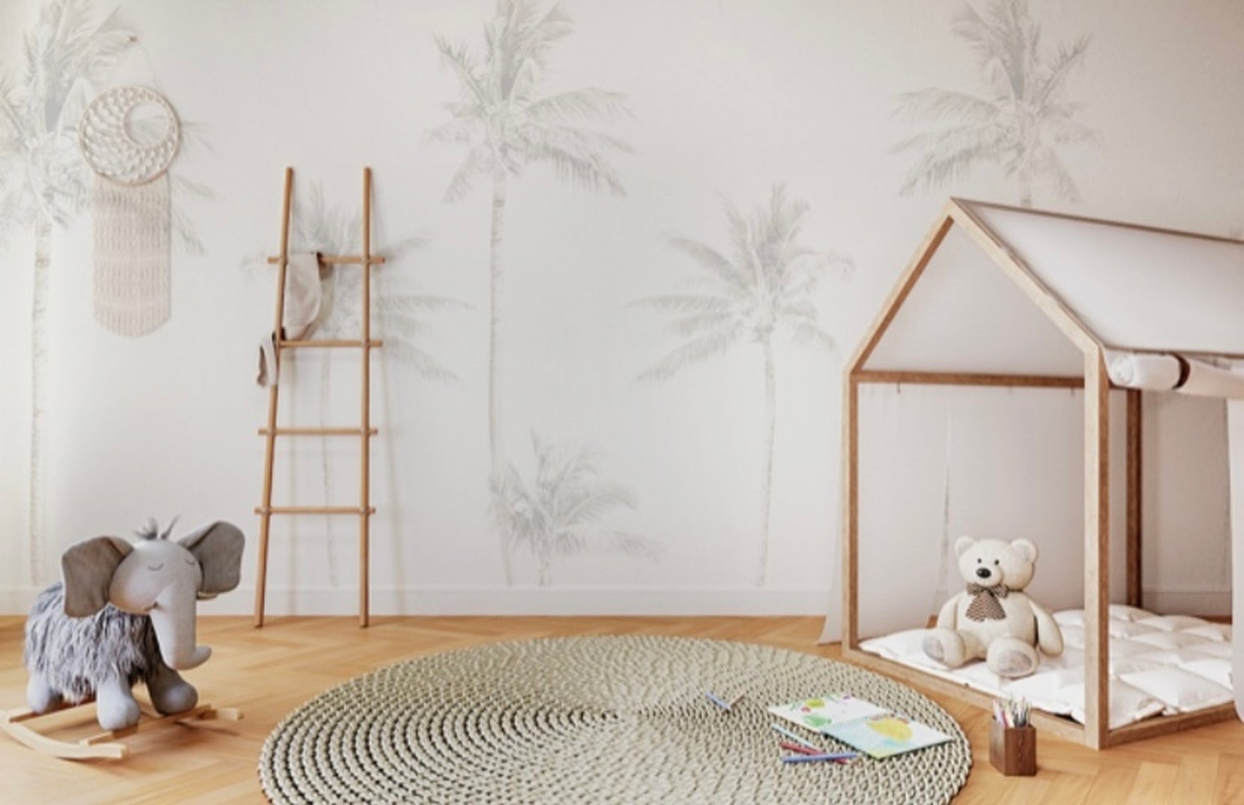 faded palms removable wallpaper