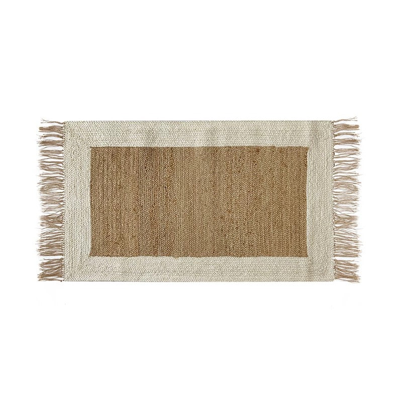 bicolor jute fringe mat