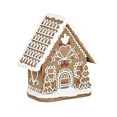 gingerbread house poly 15x10x16cm brown