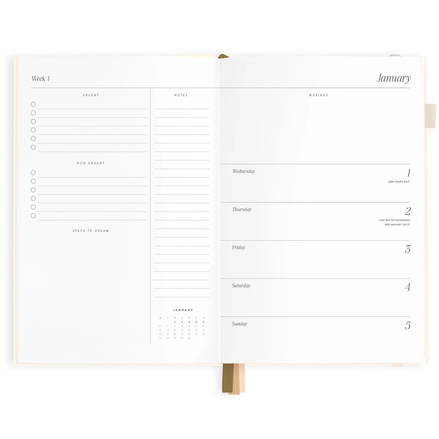 2025 A5 horizontal planner - creme -