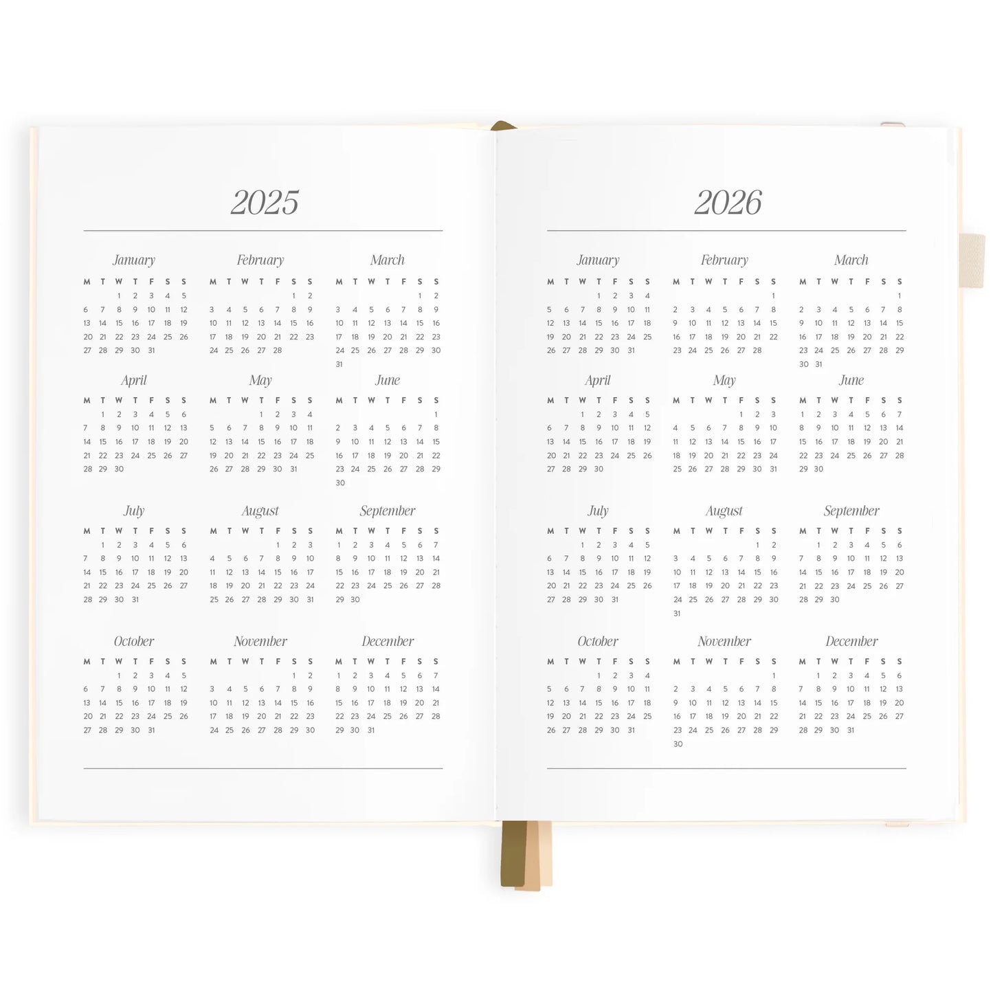 2025 A5 horizontal planner - creme -