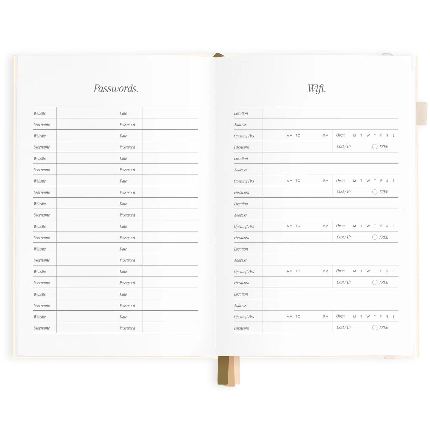 2025 A5 horizontal planner - creme -