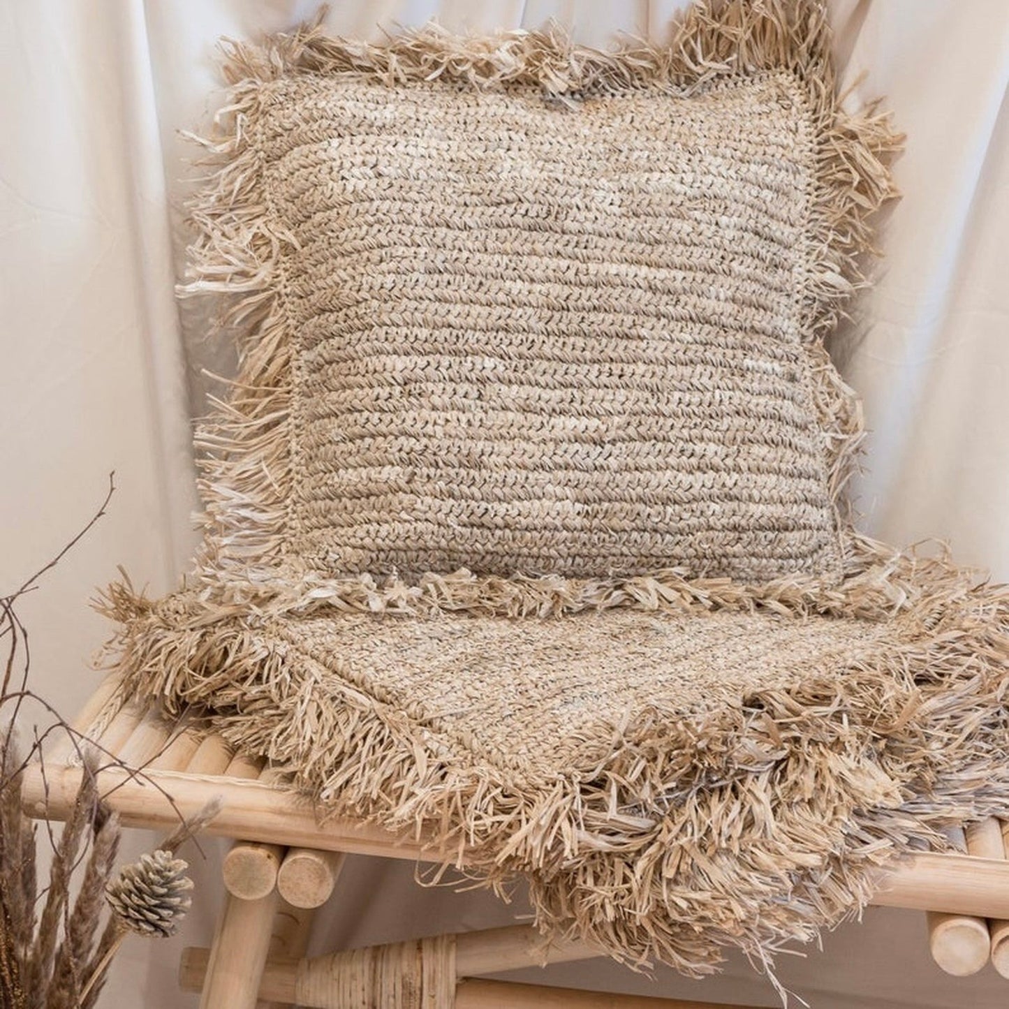 raffia basic cushion cover