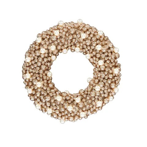 [即納可] pebble wreath foam 22cm champagne
