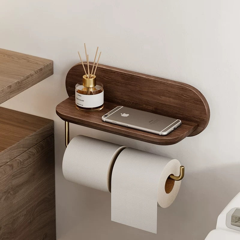 walnut solid wood roll paper holder
