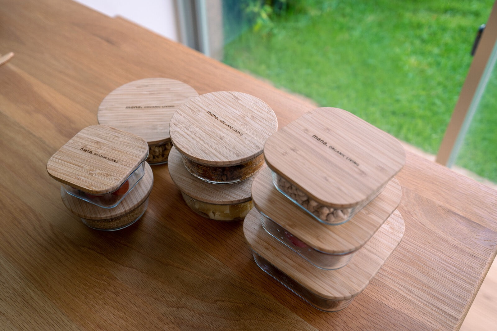 bamboo and glass container