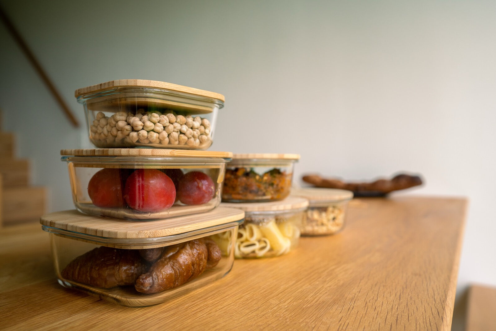 bamboo and glass container