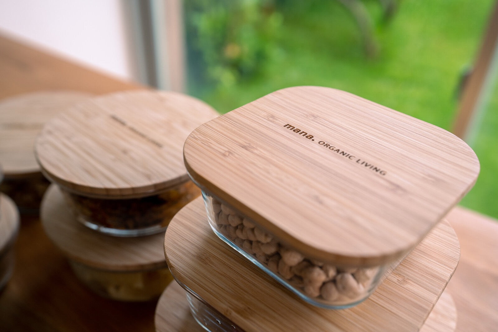 bamboo and glass container