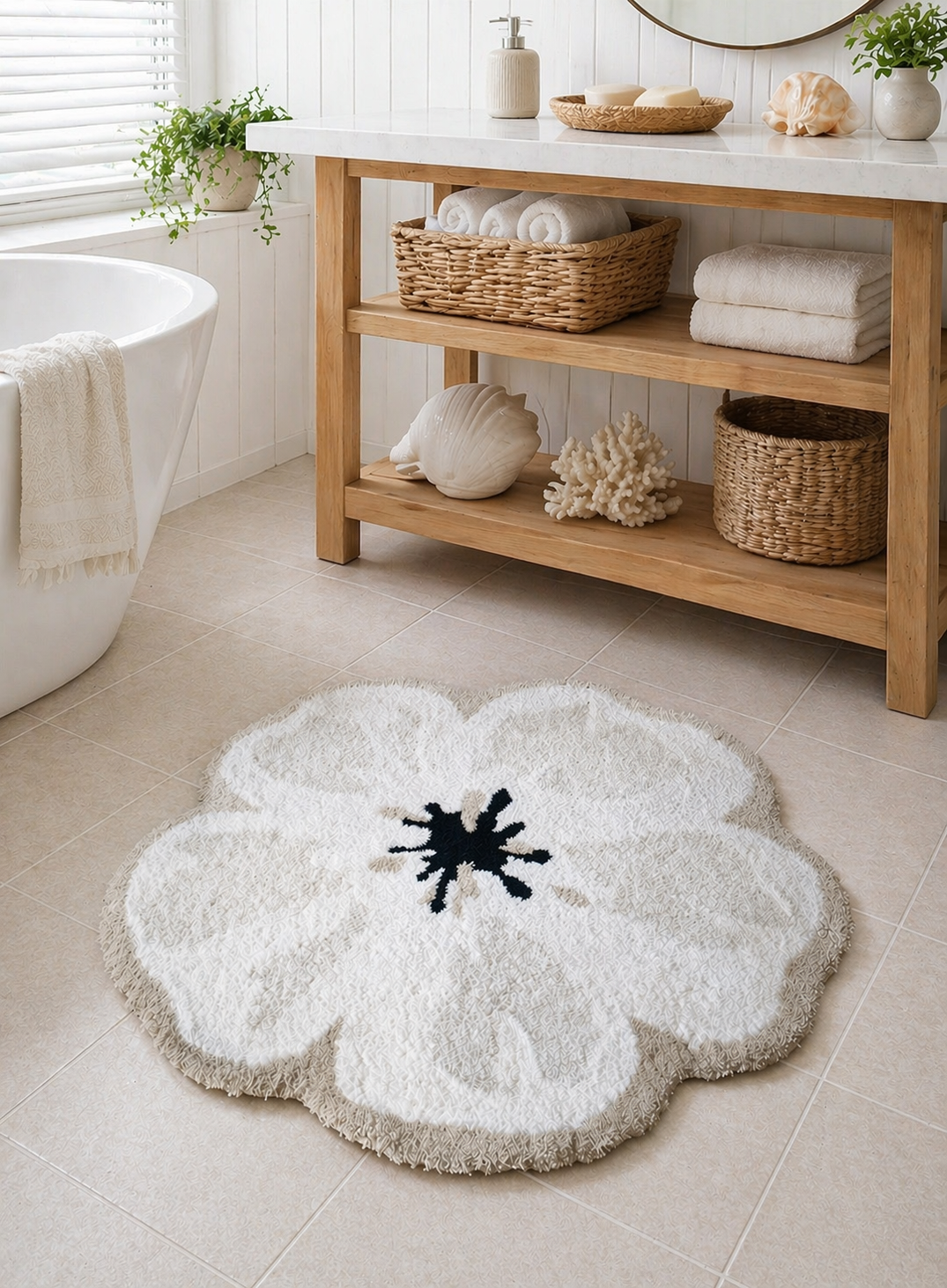 floral shag area rug
