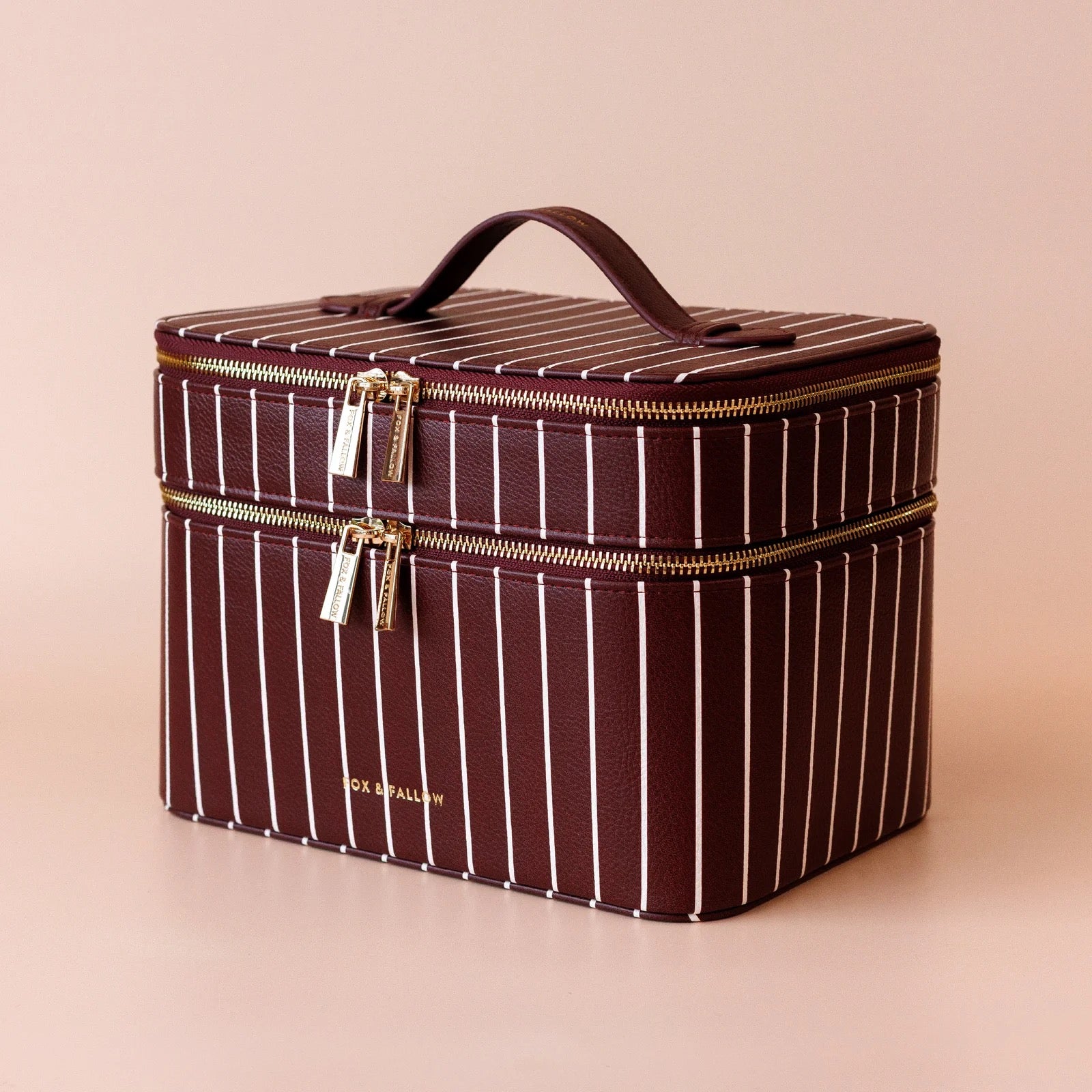 merlot pinstripe vanity case