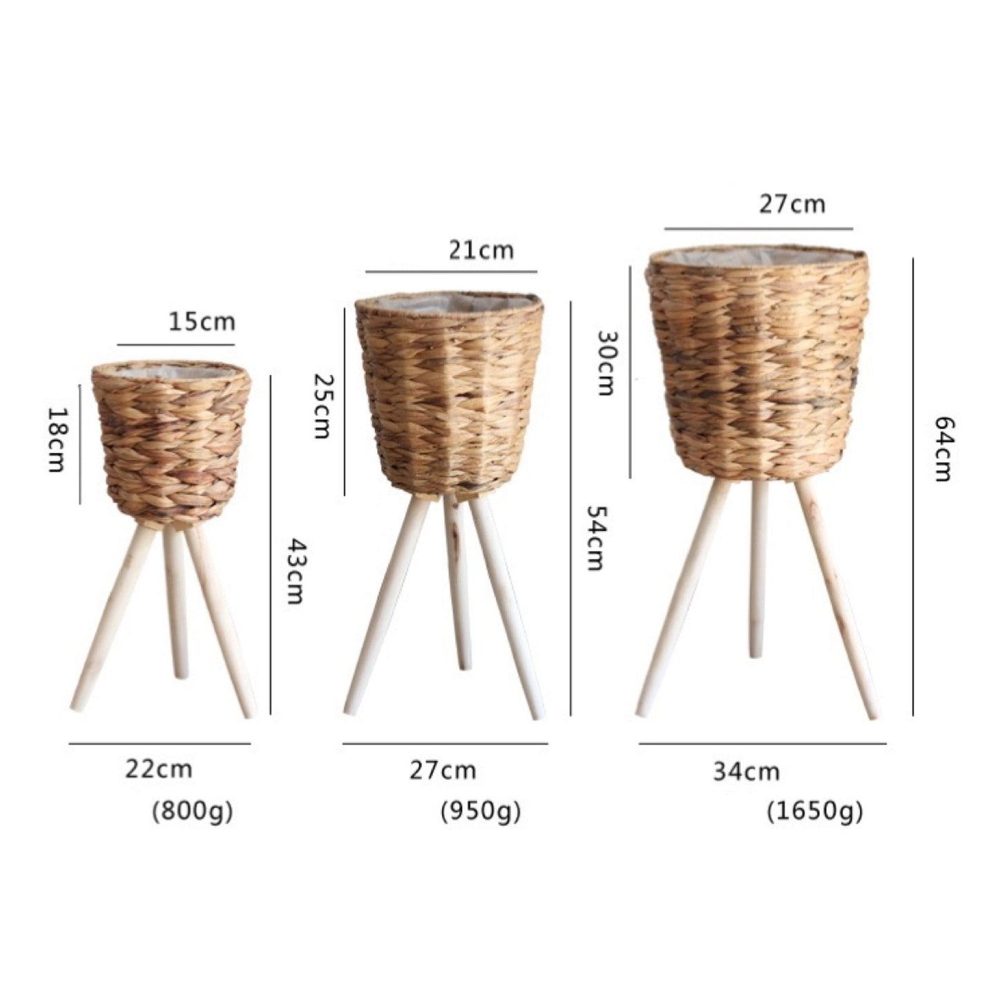 straw wood flower stand