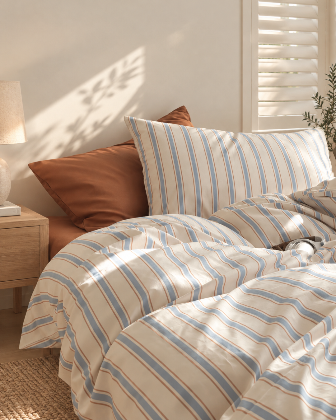 coastal stripe bed cover set