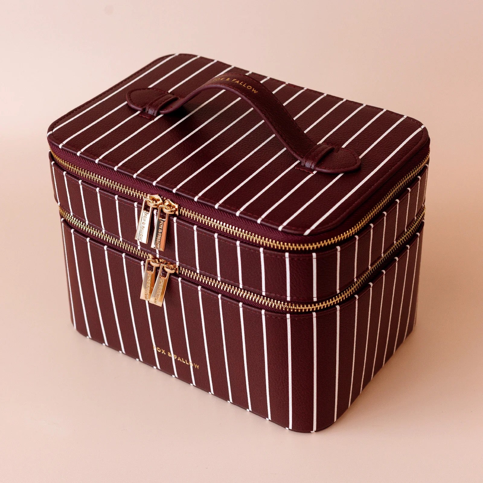 merlot pinstripe vanity case