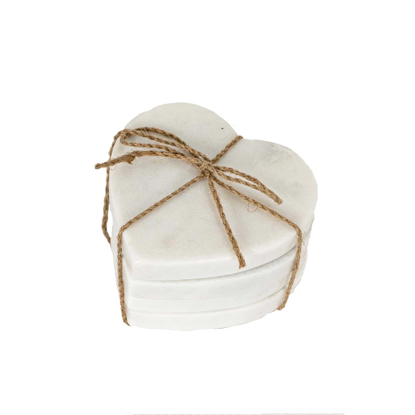 heart coaster white marble