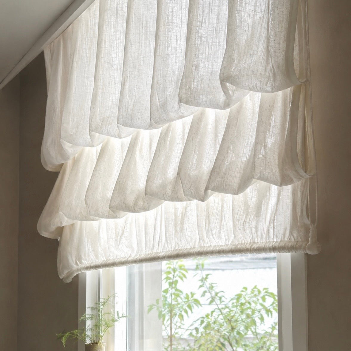 natural linen roman shade