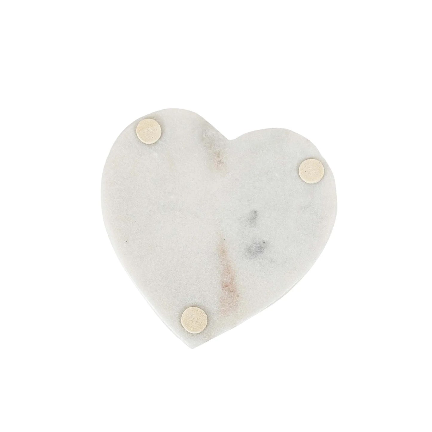 heart coaster white marble