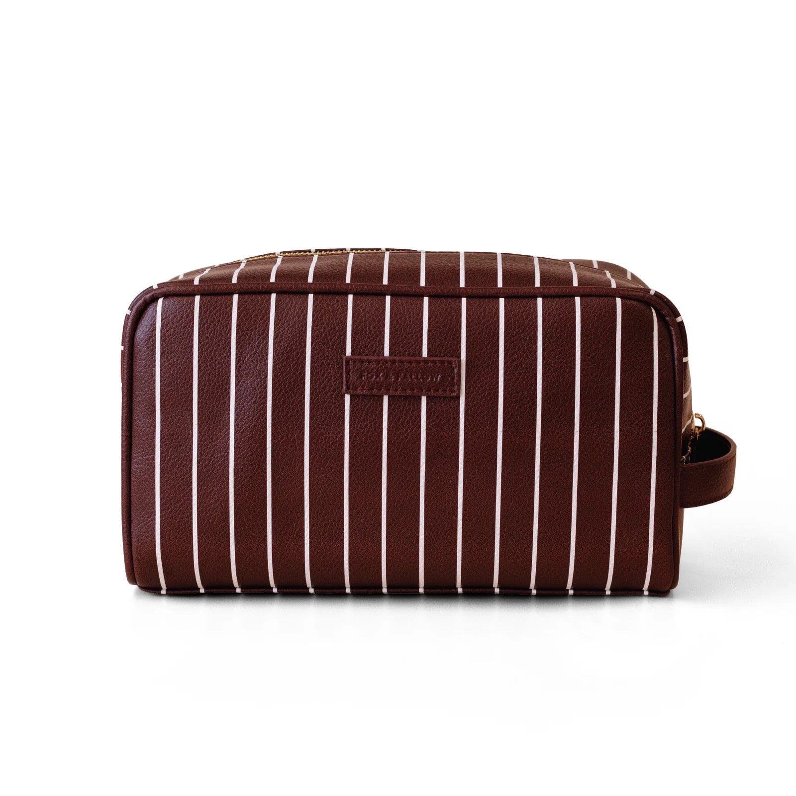 merlot pinstripe wash bag