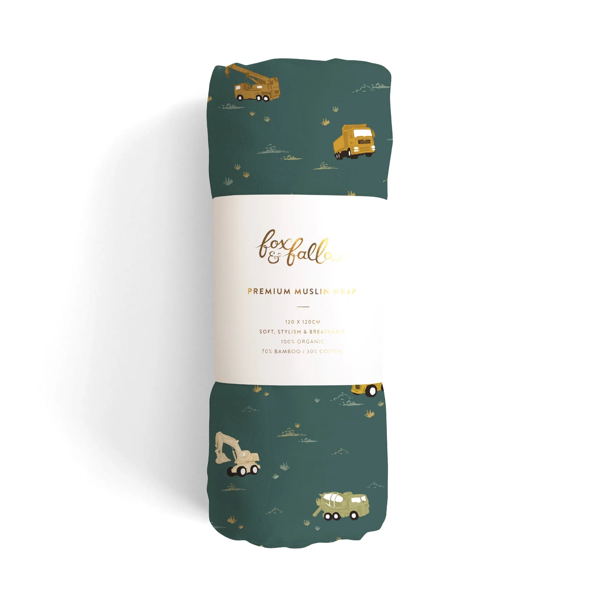 dinos / trucks organic muslin wrap set