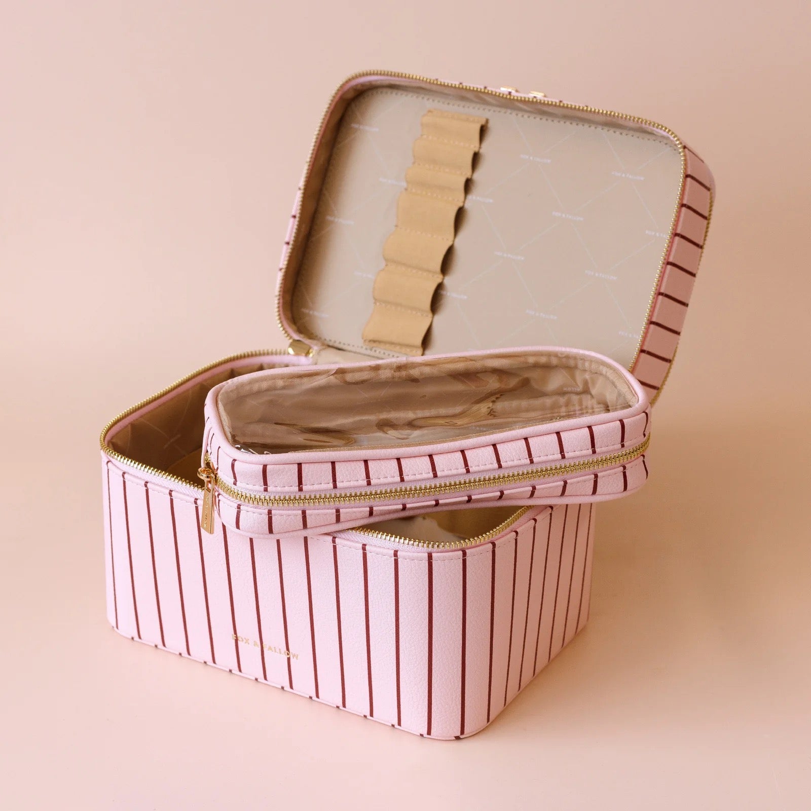 merlot pinstripe vanity case