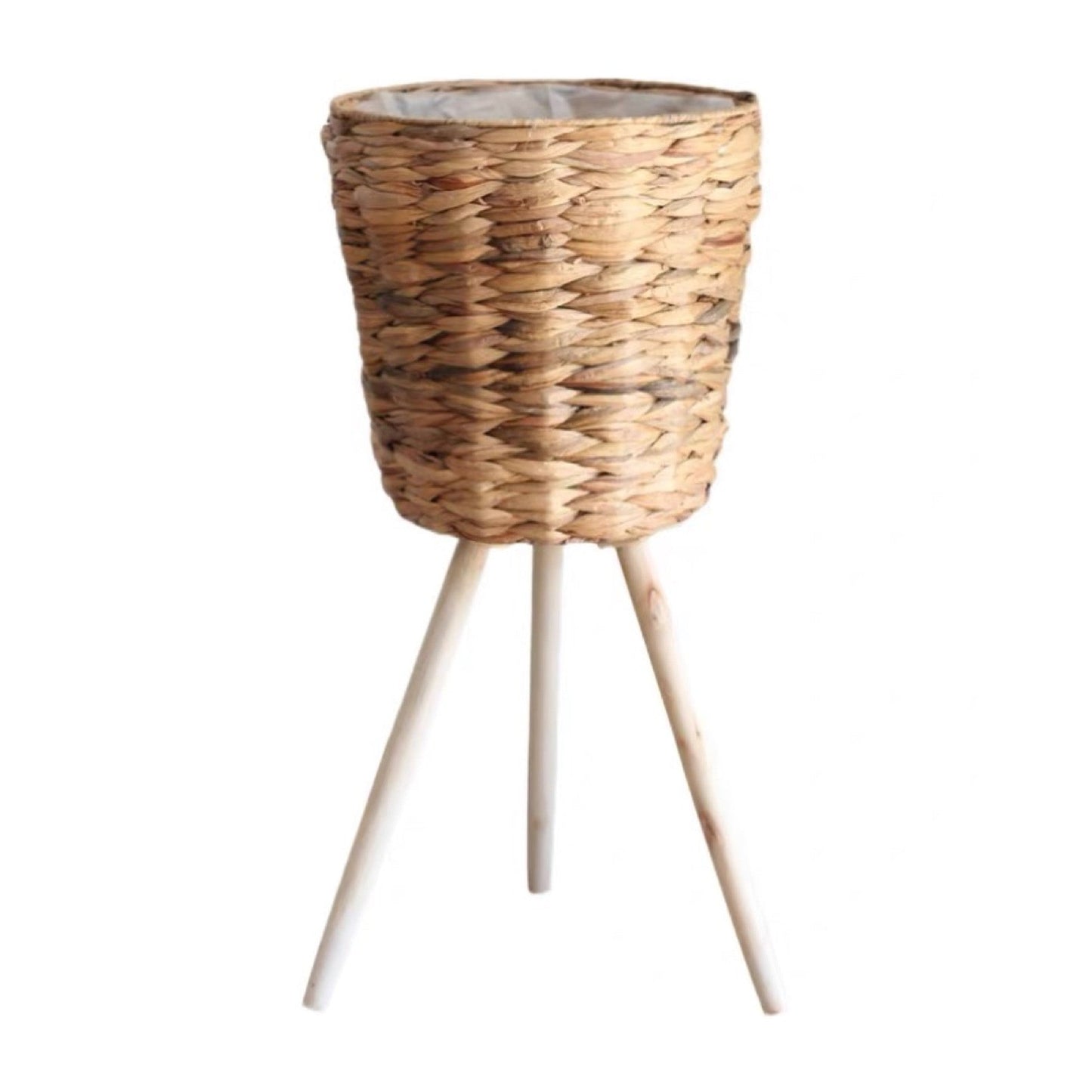 straw wood flower stand