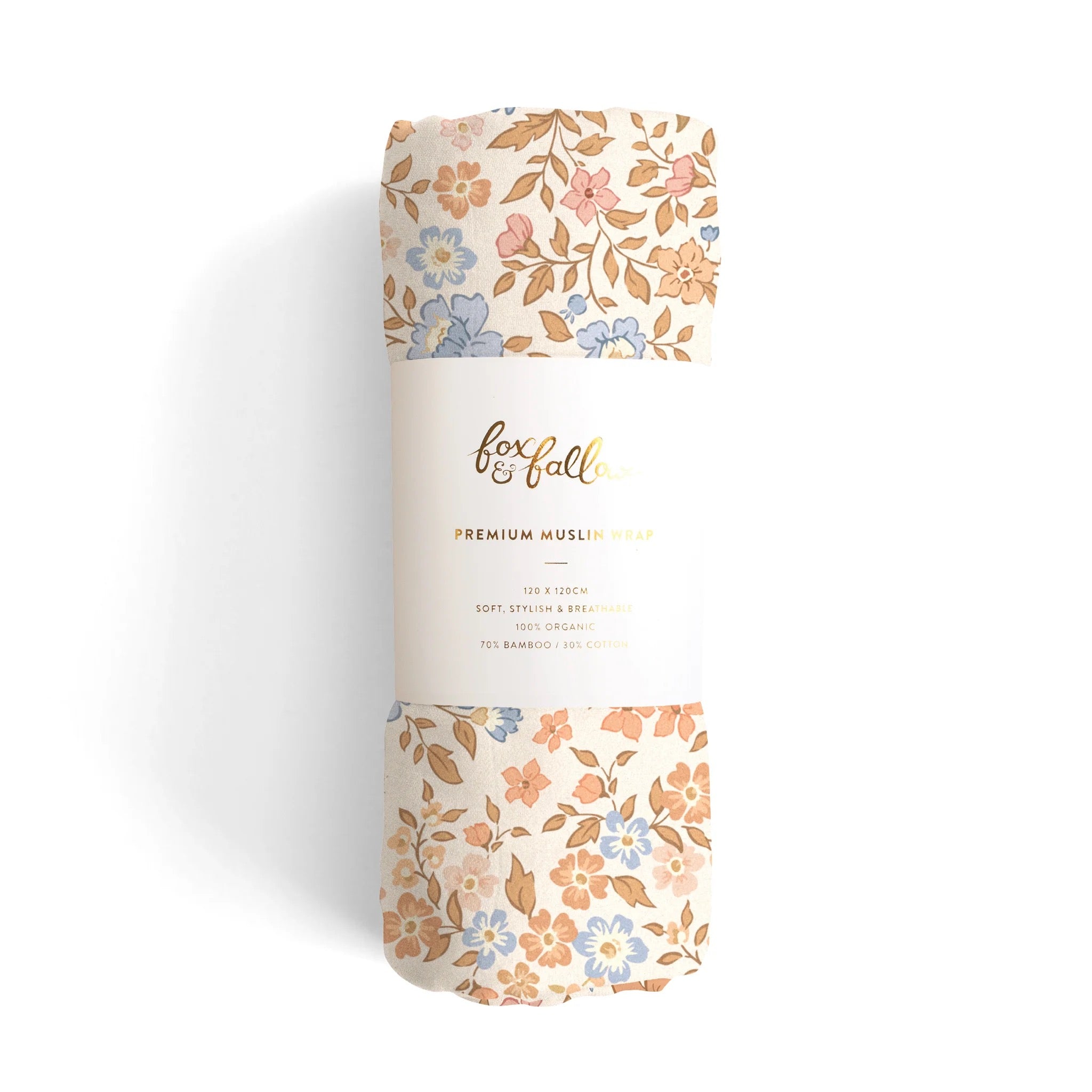 forget-me-not / broderie organic muslin wrap set