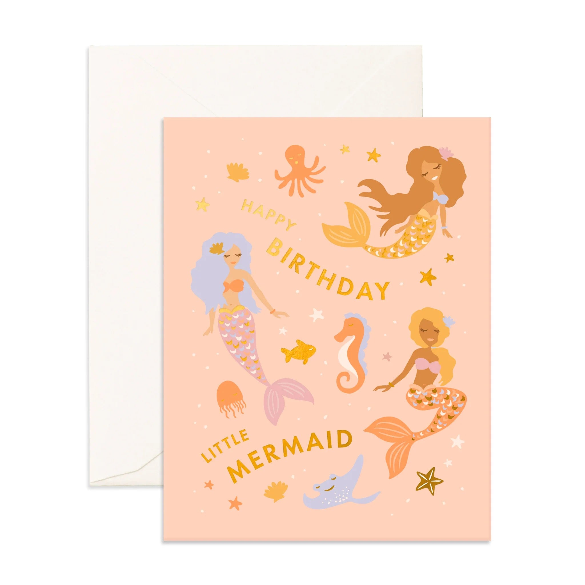 birthday little mermaid greeting card
