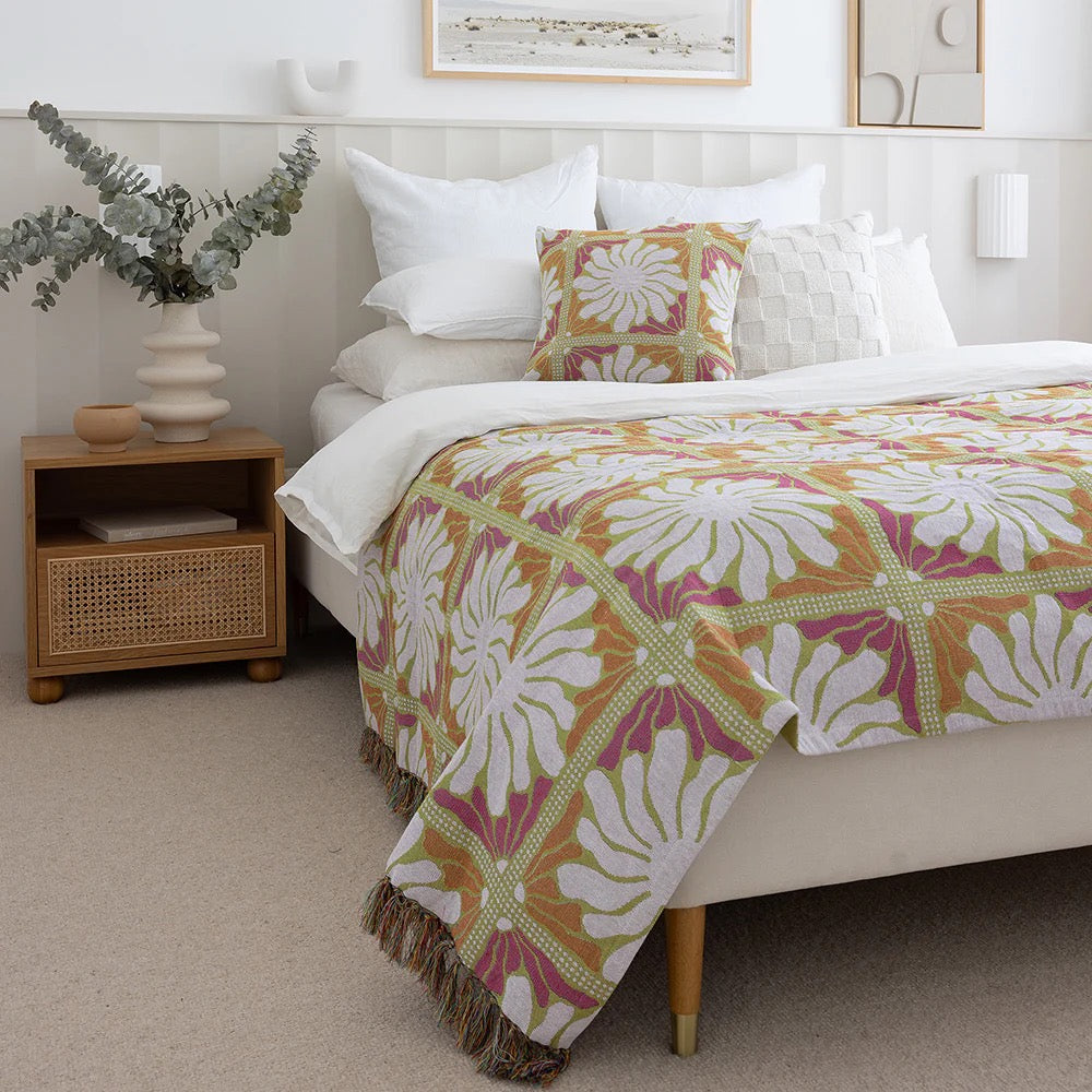 zinnia throw blanket - sorbet
