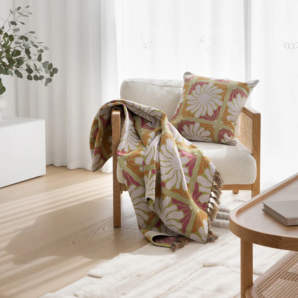 zinnia throw cushion cover - sorbet