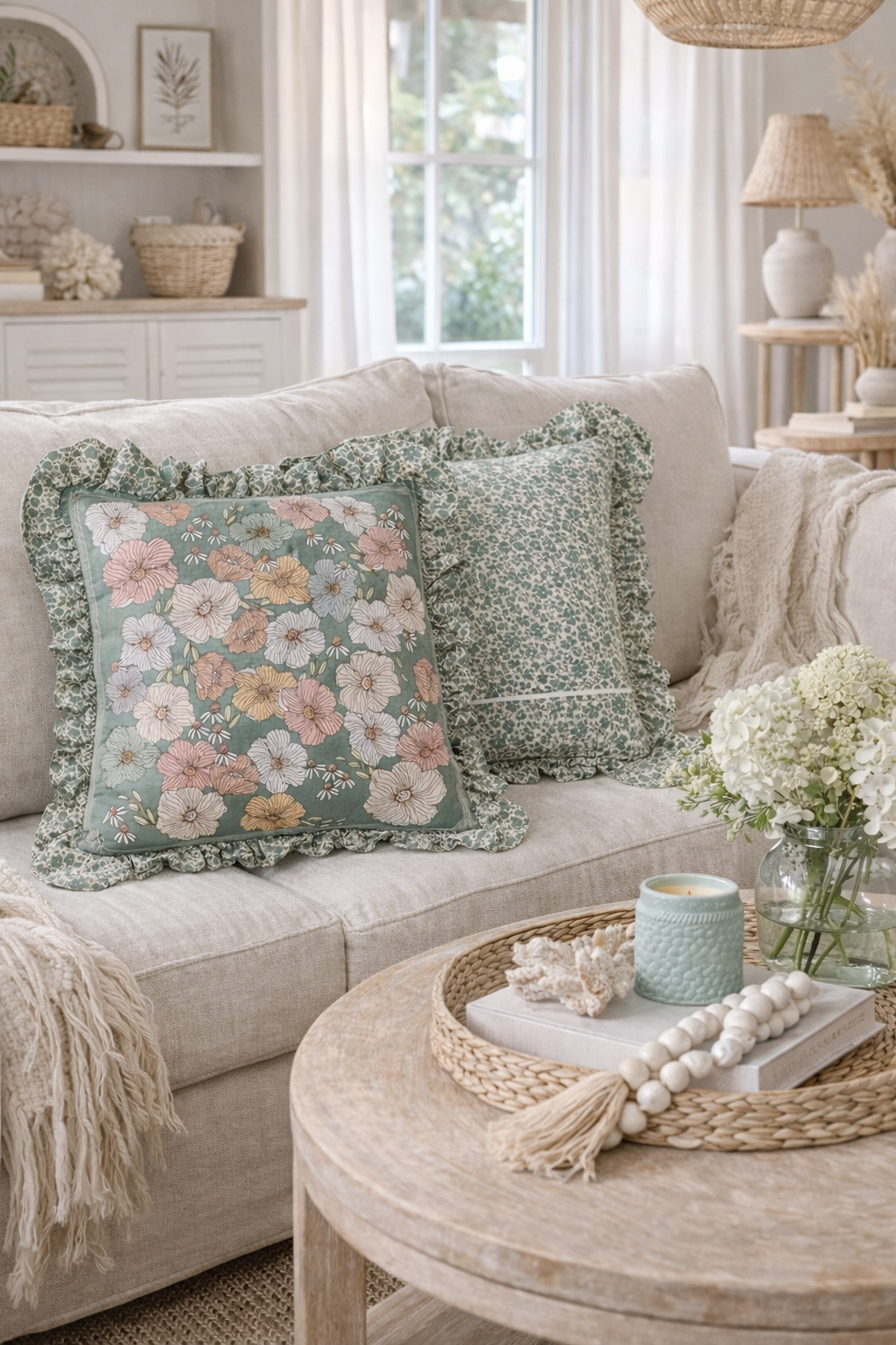 cushion dark florals