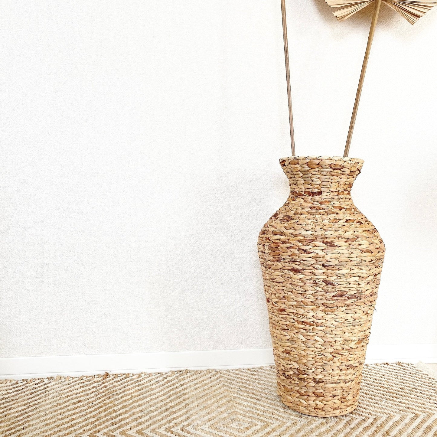 big wicker flower vase