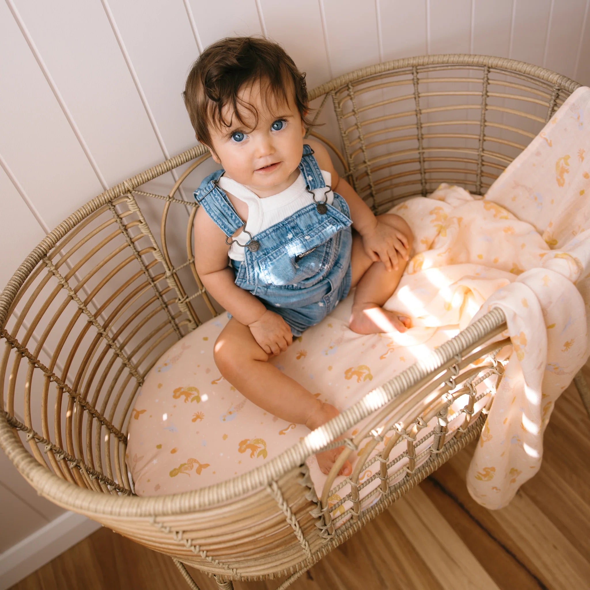 【即納可】mermaids organic muslin wrap swaddle