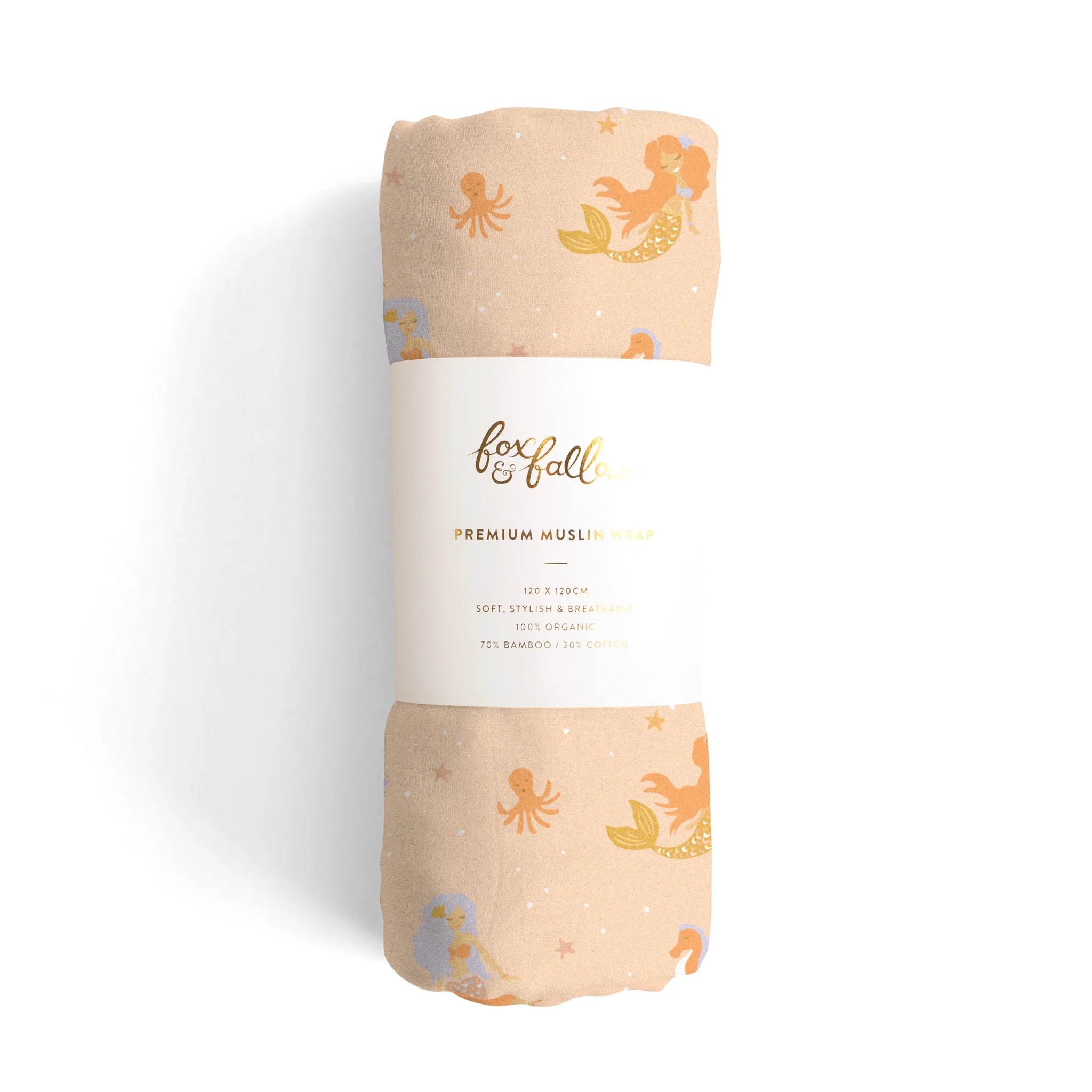 【即納可】mermaids organic muslin wrap swaddle