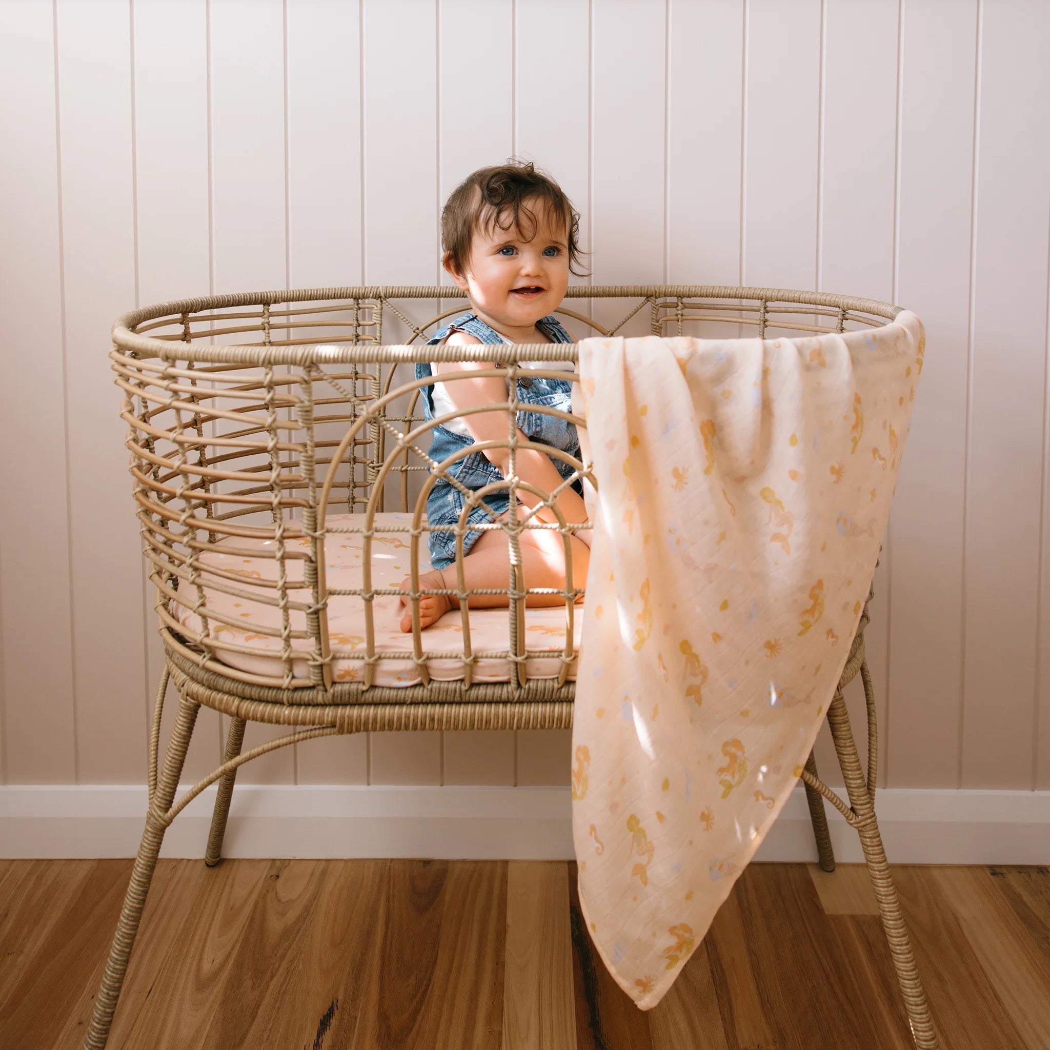 【即納可】mermaids organic muslin wrap swaddle