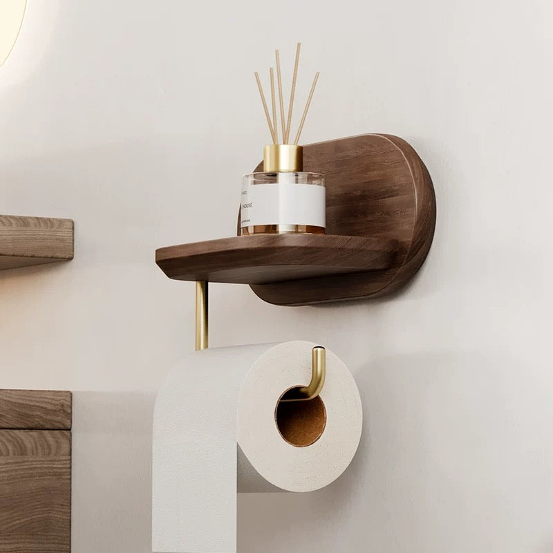 walnut solid wood roll paper holder