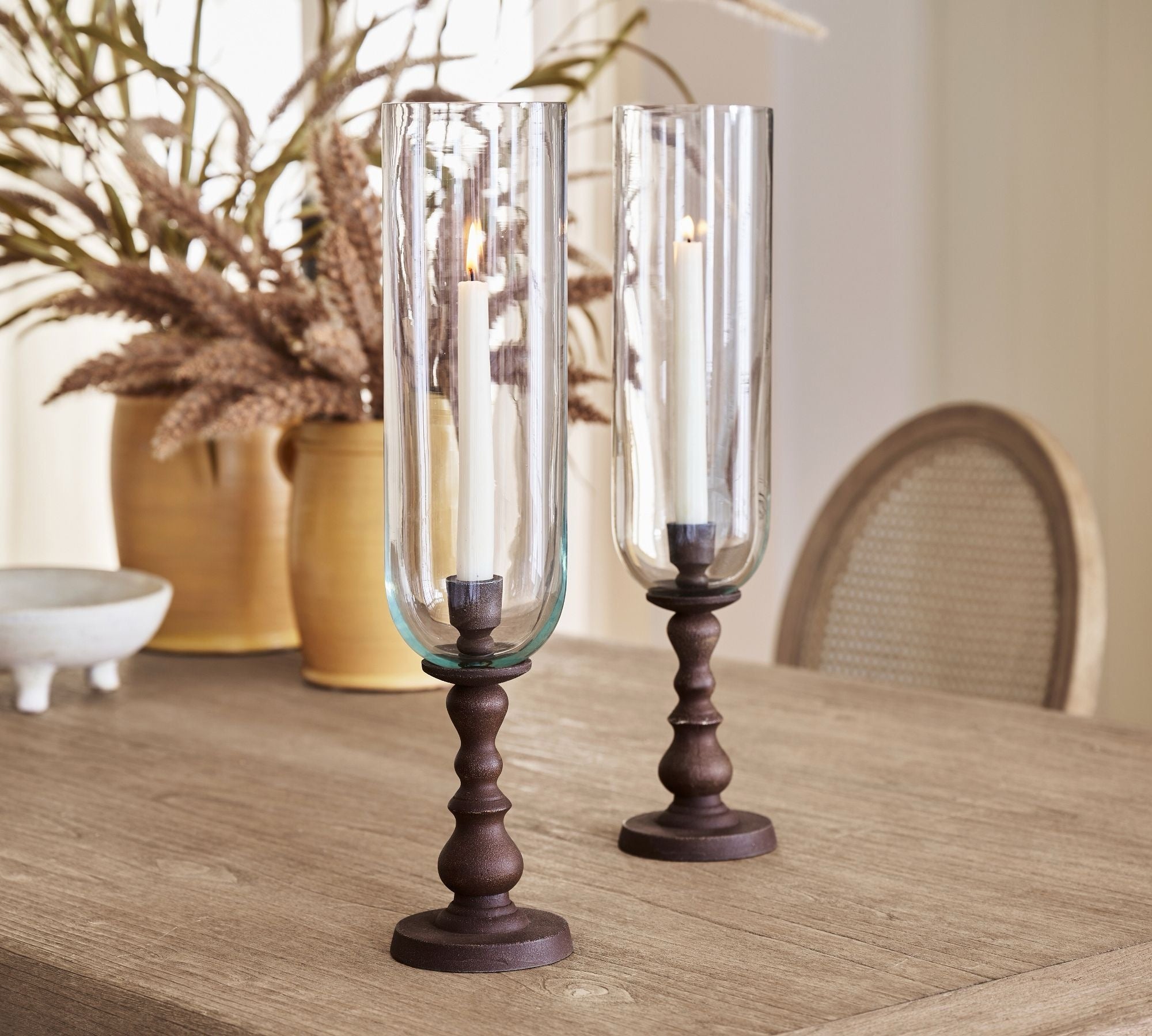 napa brass hurricane candle holder