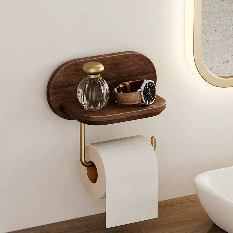 walnut solid wood roll paper holder