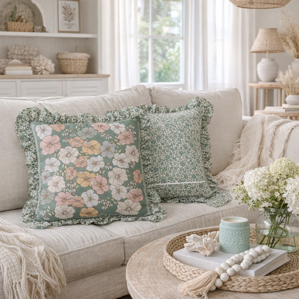 cushion dark florals