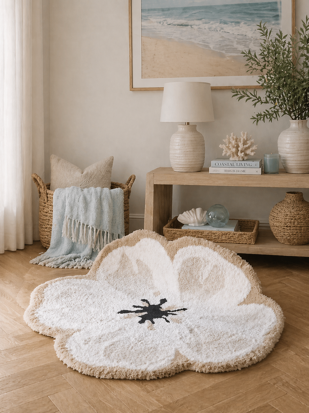 floral shag area rug