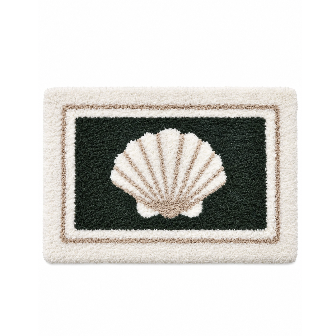 seashell bath mat