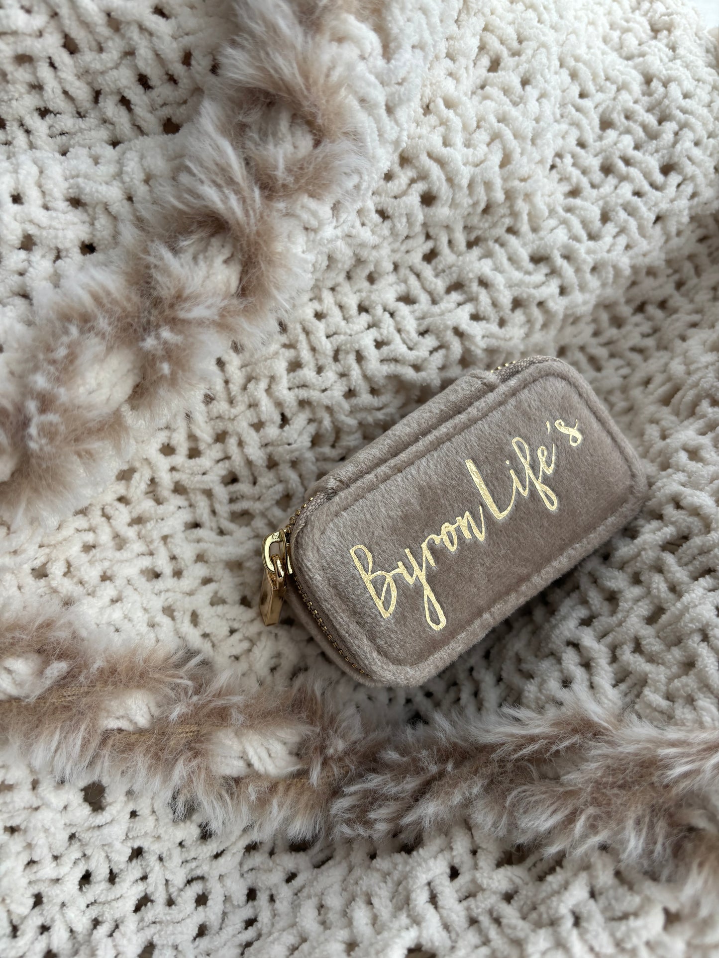 personalized velvet travel mini case