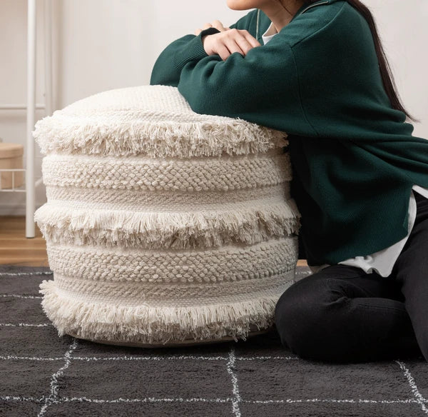 fluffy fabric stool