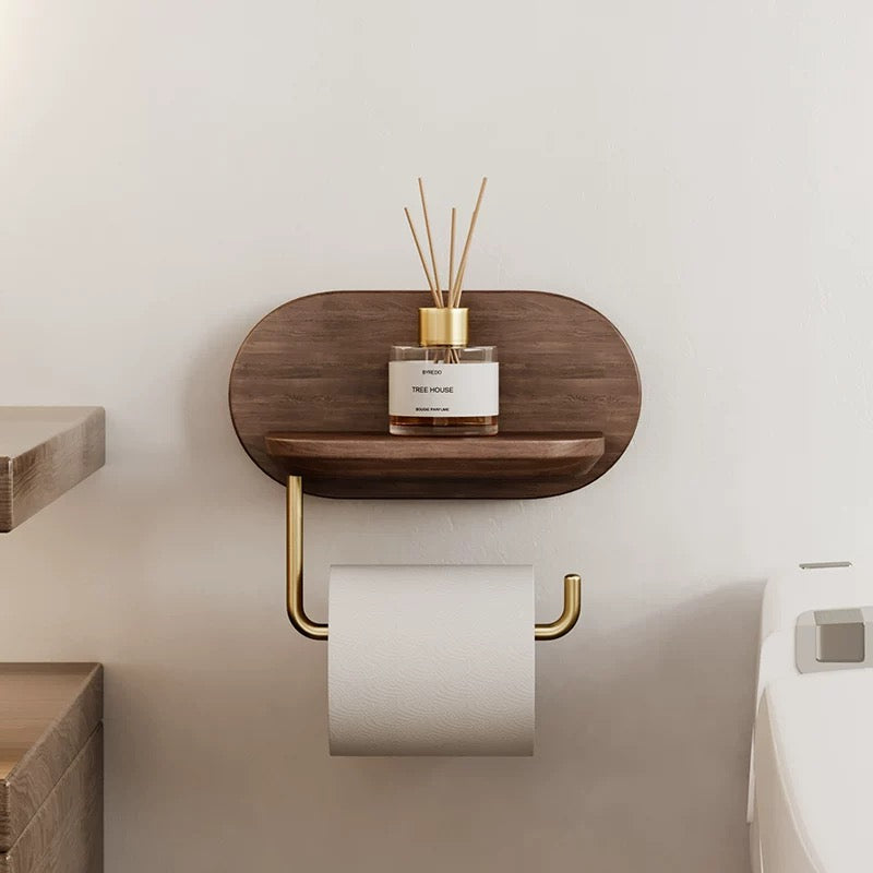 walnut solid wood roll paper holder
