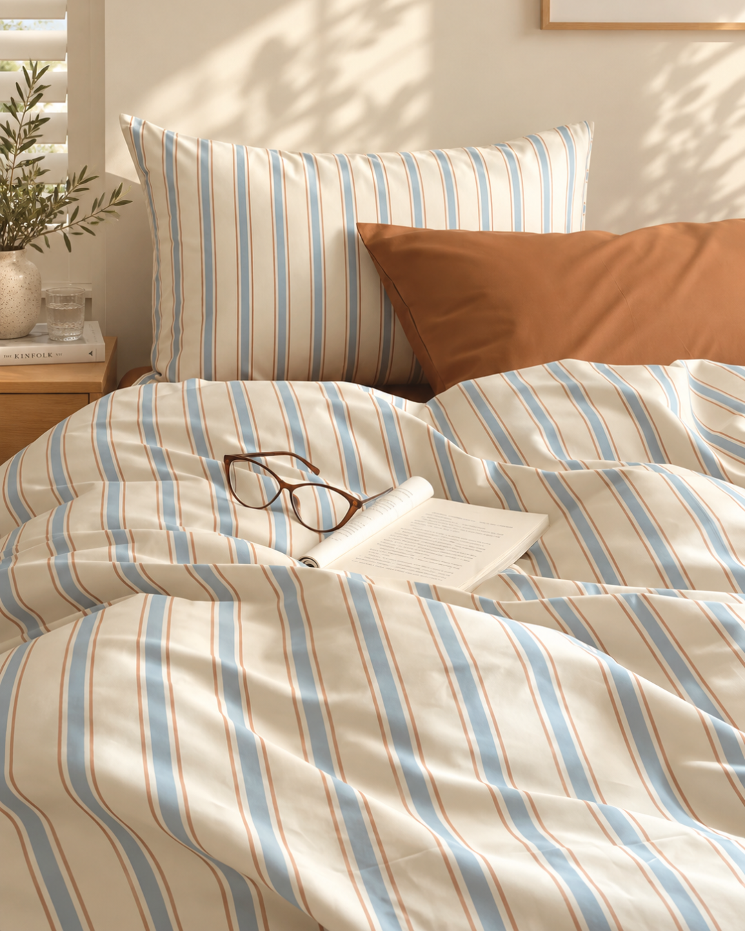 coastal stripe bed cover set
