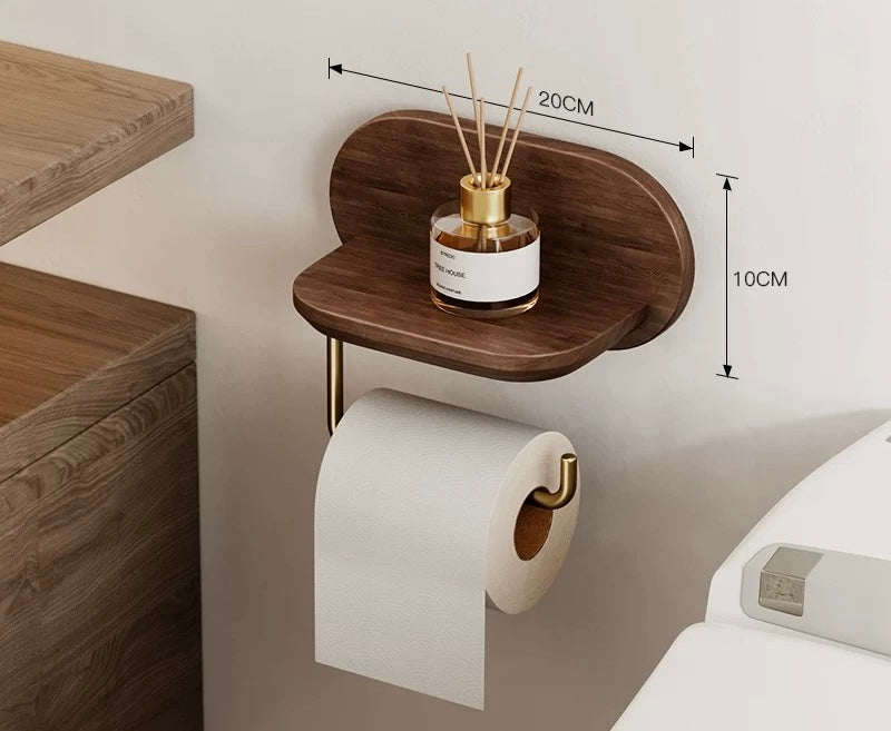 walnut solid wood roll paper holder