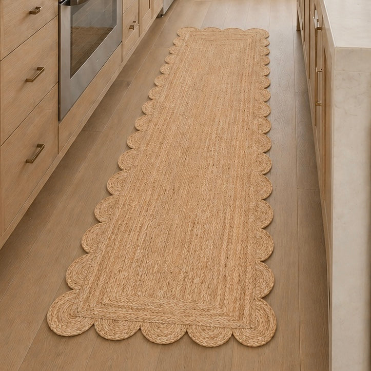 scallop jute runner rug