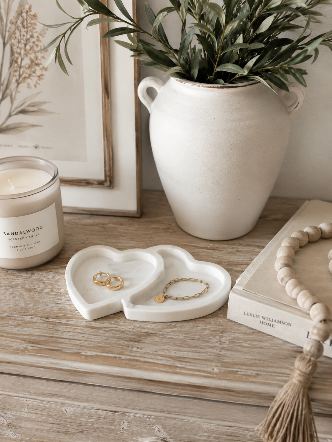 hearts marble trinket tray