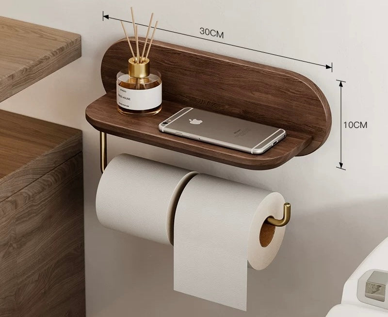 walnut solid wood roll paper holder